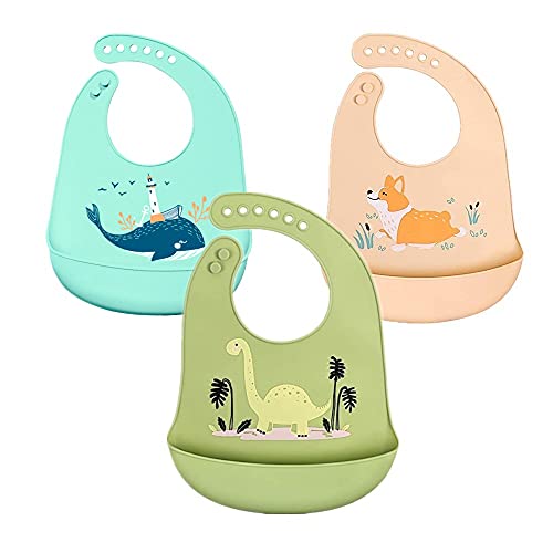 Voarge Bavaglini in silicone, impermeabili, facili...