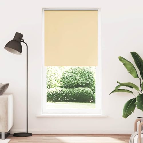 vidaXL Verdunkelungsrollo Beige 100x230cm Stoffbreite 95,7cm Polyester, Rollo, Klemmfix, Thermorollo, Verdunklungsrollo, Klemmrollo, Fensterrollo