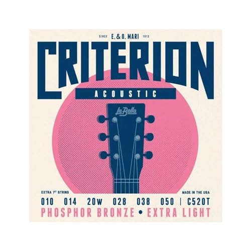 Cordes de guitare acoustique La Bella Criterion Phosphor Bronze de qualité