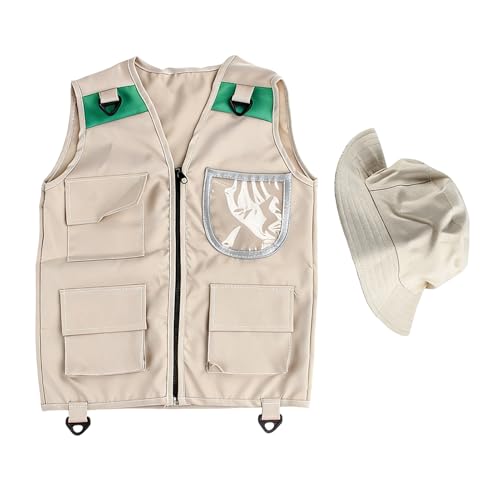 Kids Fishing Vest | with Pocket Washable Outfit Kid Outdoor Safari Cargo Vest | for Youth Girls Boys Outdoor Camping Trekking Hiking Fishing Exploration Backyard