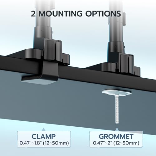 Image of ARES WING Dual Monitor Mount for 17-49 Inch Ultrawide Heavy Duty Curved Screen, Computer Monitor Arm Desk Mount, Gas Spring Adjustable Vesa Stand