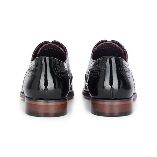 Men's Black Patent Leather Brogue Shoes - Flynn4