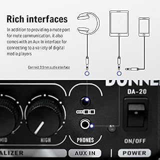 Donner DA-20 Amplificateur pour Guitare électrique avec haut-parleurs 8″ avec circuit de son propre et distordu à deux canaux - Les Beatles, Paul McCartney, John Lennon, RIngo Starr, George Harrison Donner DA-20 Amplificateur pour Guitare électrique avec haut-parleurs 8" avec circuit de son propre et distordu à deux canaux – Image 4