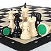 20-Inch Portable Folding Chess Set with Weighted Plastic Pieces, Double Queens & Carrying Bag – Ideal for Adults, Beginners, Camping, and Game Nights