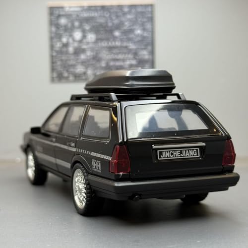 Image of Die-Cast Car Model 1:32 Scale Santana Station | Alloy Metal Car with Openable Doors, Hood & Trunk | LED Headlight & Taillight with Sound | Pull Back & Go Toy for Kids & Collectors