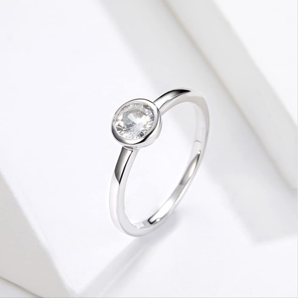 Clear Zirconia Finger Ring Women Engagement Wedding Band Ring
