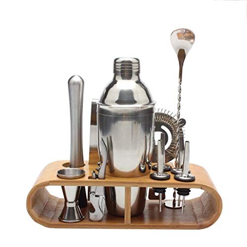 ADTZYLD Bartender Kit Cocktail Shaker Set,Bar Set with Stand 12 Piece Bartending Kit