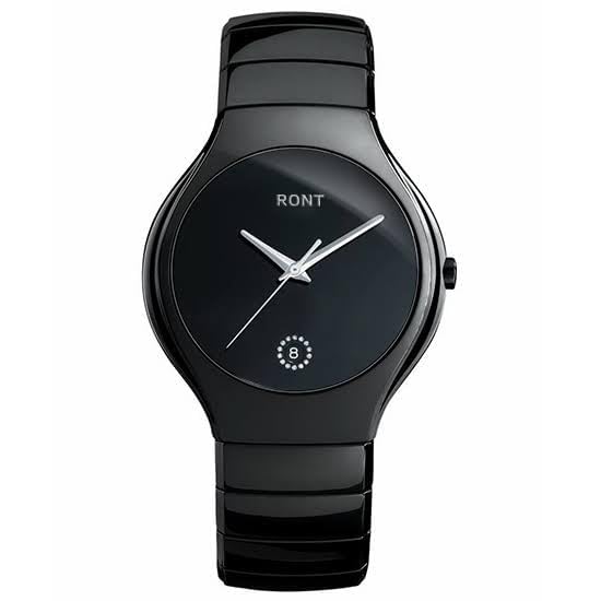 Ront Mens Watch Black Dial Quartz Watch, Analogue Mens True Diamond Ceramic Watch R .a d.001 (B0D95GSKX8) Amazon Price History, Amazon Price Tracker