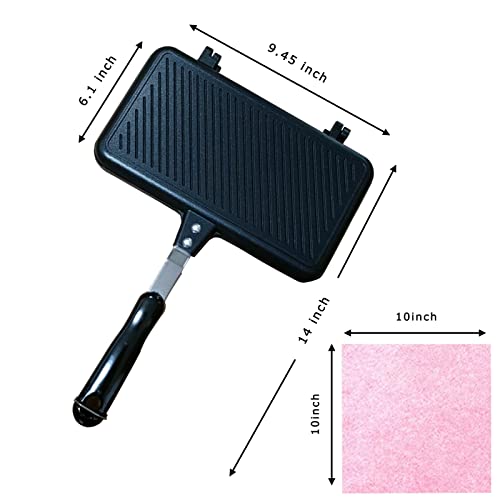 Grilled Sandwich Maker Panini Maker Volkninker Nonstick Aluminum Flip Pan Stovetop Toasted Sandwich Maker #TOP1