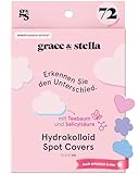 grace & stella Pickel Patch, Spotabdeckung, Hydrocolloid-Patches für Gesicht, Dermatologe Getestete & Vegane Spot Cover [Verschiedene Formen, 72 Stück]