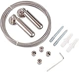 5M Seilspanngarnituren Spannseil Gardine Edelstahl Vorhang Draht Hängender Kabel Installationssatz Gardine Stahlseil, Für Innenministerium Dekoration Nettovorhang Stangen (Nein Vorhangclip)