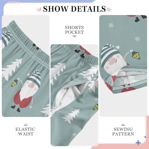 Boys' Pants Christmas Gnomes Tree Long Bottoms Jogger Pants Elastic Waist Trousers with Pockets S-XL4