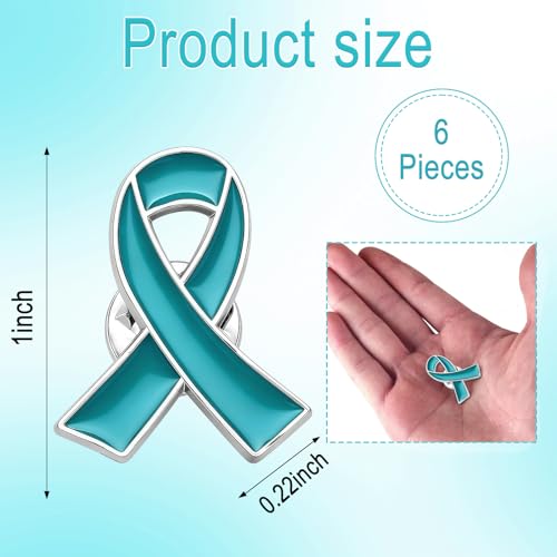 Image of 6Pcs Awareness Enamel Ribbon Lapel Pins Ribbon Brooch Pin for Charity Events Survivor Campaign Party Favors Supplies
