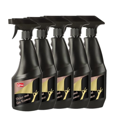 Image of URBA Sticker and Glue remover 500 ml (Pack of 5) | Adhesive Remover Spray | Used to Remove Gum Glue,Stickers, Adhesives | Car Glass Sticker Remover Spray (500 ml)