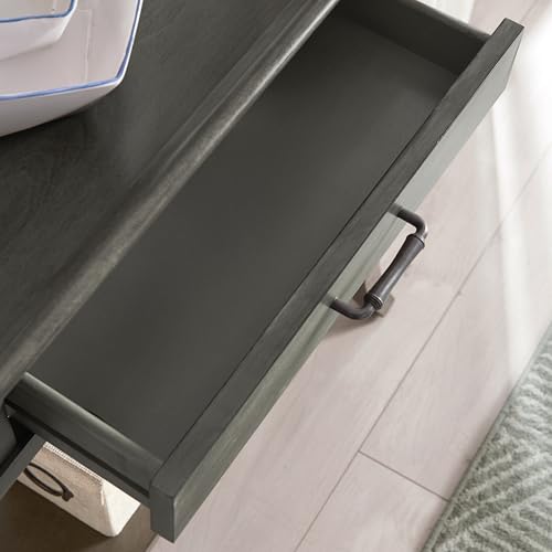 Image of Leick Home Topol Console Table, 30 inch, Smoke Gray