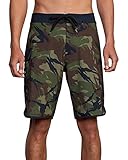 RVCA Men's Standard 4-Way Fixed Waist 20 Inch Stretch 20 Boardshort/Green CAMO, 34