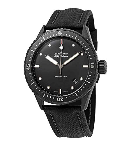 Blancpain Fifty Fathoms Bathyscaphe Automatic Black Dial Black Fabric Men's Watch 5000-0130-B52A