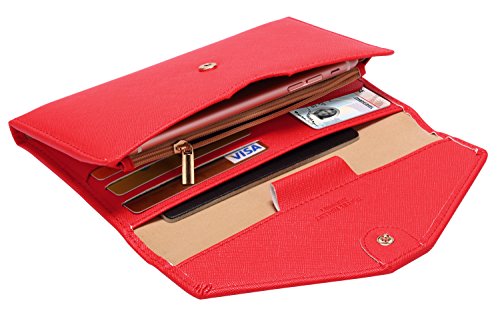 Zoppen Mulit-Purpose Rfid Blocking Travel Passport Wallet (Ver.4) Trifold Document Organizer Holder, Raspberry Red #TOP2