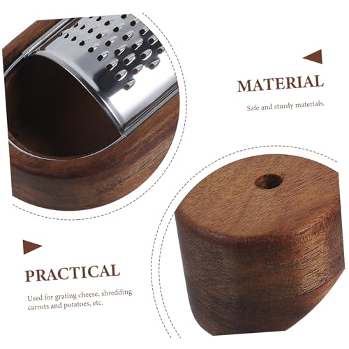 Rallador giratorio de acero inoxidable con mango de madera miniatura 5