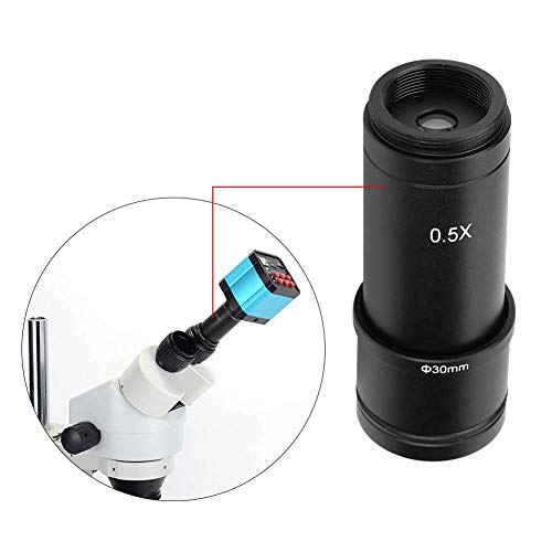 Hakeeta Microscope Adapter, 0.5X C-Mount Reduction Lens Eyepiece Lens 23.2mm Mounting with 30mm 30.5mm Ring Adapter Applicable for Biomicroscope Stereo Microscope, CCD Camera and Digital Eyepiece. - Thumbnail 5