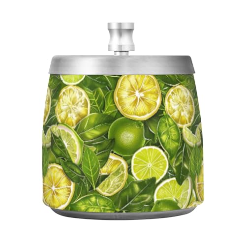 Posacenere verde con coperchio, in acciaio inox, senza fumo, inodore, antivento, per patio, casa, ufficio, tavolo all'aperto