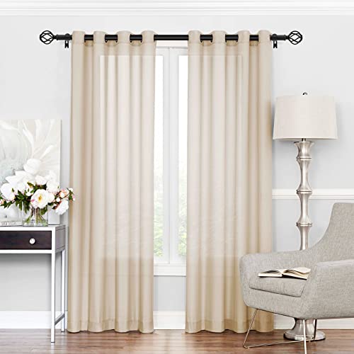2 Pack Curtain Rods For Windows 48 To 84 Inch(4-7 Feet),3/4" Diameter Bronze Drapery Rods With Twisted Cage Finials,Size:36-88 Inch #TOP5