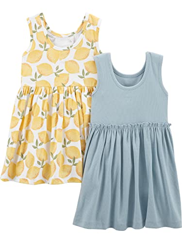 simple joys by carter39s girls39 short-sleeve and sleeveless dress sets pack of 2