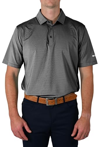 Columbia Men's Golf Double Hit Polo Omni Wick Breathable Short Sleeve Shirt