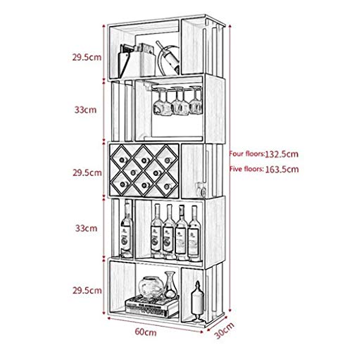 Armario para botellas de vino de madera maciza 60x30x132.5 cm miniatura 3