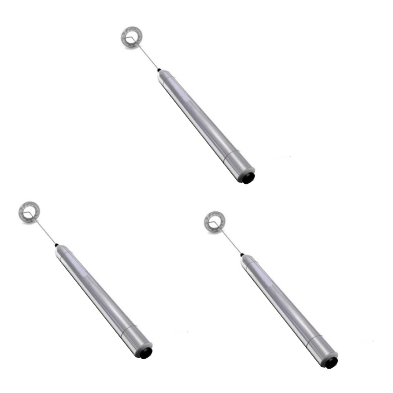 BESTonZON 3pezzi Montalatte Elettrico Acciaio Inossidabile Schiumatore Portatile Per Latte e Caffè Mixer Batteria Per Cappuccino e Cioccolata Calda Facile Da Usare e Pulire