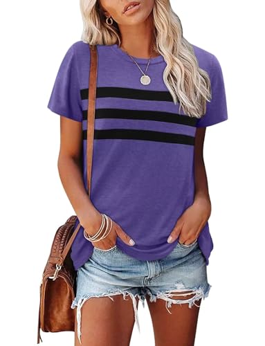 KISSMODA Summer Short Sleeve T Shirt Loose Fit Casual Dressy Women Top 2025 Trendy Ladies Fashion Blouses(S-3XL)