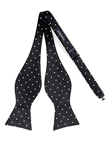Image of HISDERN Bow Ties for Men Polka Dot Selftie Bowtie and Pocket Square Classic Business Tuxedo Wedding Bowties Handkerchief