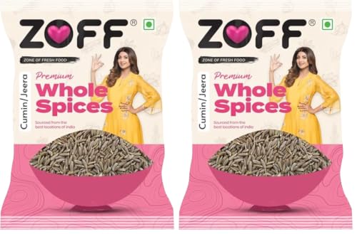 Image of Zoff Whole Cumin Seeds Jeera Whole 500gm - 100% Natural & Fresh - Hygienically Packed, Rich Aroma & Flavor - Nutrient-Rich Spice for Indian Cooking (Pack of 2)