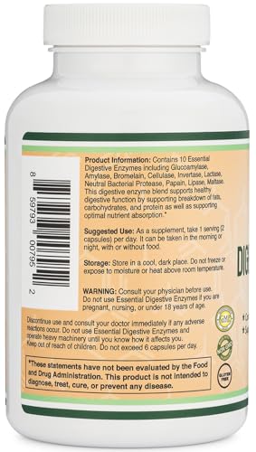 Double Wood Supplements DWDEZ Digestive Enzymes - 800Mg Blend Of All 10 Most Essential Digestive And Pancreatic Enzymes thumb #3