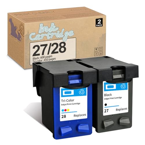 JALYKA 27 28 Cartuchos De Tinta Compatibles De Repuesto para HP 27 28 Cartuchos De Tinta para HP PSC 1110 1210 OfficeJet 4255 4256 4355 5608 5609 5679 5610...