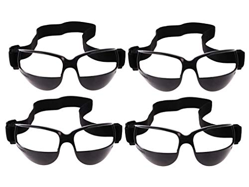 Poxas Sports Dribble Goggles for Basketball Training Aid Great - Improve Dribbling Skill Handling Skills (Plack of 4 / Black)