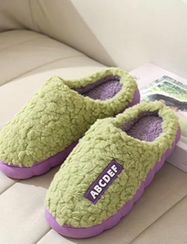 Caistre Winter Cotton Slippers Women's Plush Indoor Home Shoes Lovely Anti-slip Warm Pillow Slipper Fuzzy Fur Couple Shoes Thick Sole3