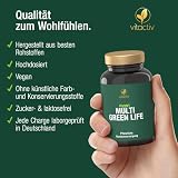 VITACTIV Multi Green Life - Green Food Multivitamin Präparat - Natur Komplex 100 Nährstoffe - Vitamin C, D, E, B Vitamine - Mineralien, Enzyme, Omega3, Vitalpilze, Probiotika, Superfood - 90 Kapseln