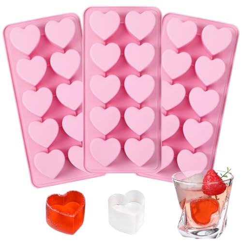 Hushee Pack de 3 Moldes para Hielo Forma Corazón de Silicona miniatura 1