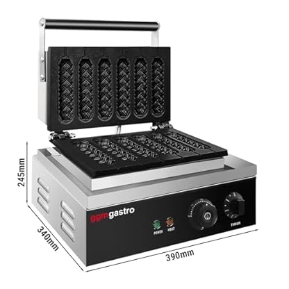 GGM Gastro | WEJ6 | Waffeleisen/Corn Dog Maker - Einzeln - Manuell - 1,55 kW - Form: Waffel am Stiel – Bild 6