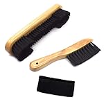 AUEAR, Juego de 3 cepillos de Billar para Mesa de Billar y riel con Limpiador de Tela para Taco de Billar