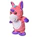 Produktbild TE-Trend Sprechendes Laufendes Tier Einhorn Pferd Labertier Nachplapper Plüschtier Stofftier Nachsprechend 20cm Rosa Mehrfarbig