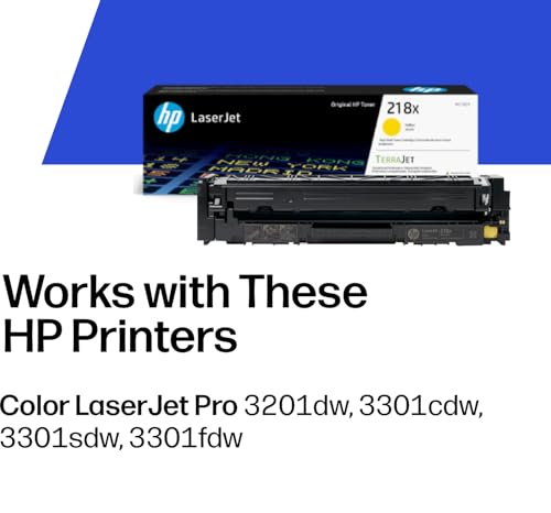 Image of HP 218X Yellow High-Yield Toner Cartridge | Works with Color LaserJet Pro 3201, MFP 3301 Series | W2182X