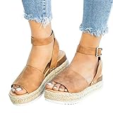 Sandals Women Wedge,Women's Fashion Casual Peep Toe Platforms Wedges Sandals Fish Mouth Woven...