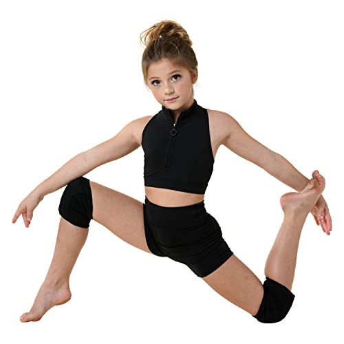 Danz N Motion Cheerleading and Dance Knee Pads - Shock Absorbing Knee Protection (Black, Medium)
