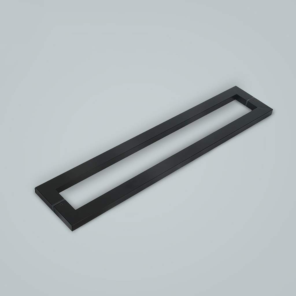 Tirador de Puerta de Vidrio,Tirador de Puerta Comercial de Tubo Cuadrado de Acero Inoxidable Negro/Tirador de Puerta de Madera - 3 Longitudes/Longitud 600 mm