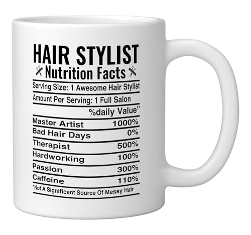 Taza de cerámica para peluquero de 11 onzas blanca miniatura 2