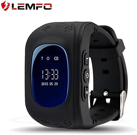 LEMFO Q50 Smart Watch GPS Smartwatch Phone Anti Lost SOS Call Children Finder Fitness Tracker WristWatch Bracelet Parents Control for iOS Android (Black)
