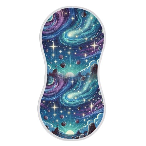 Muslin Baby Burp Cloths, Beautiful Starry Sky Cotton Soft Burp Cloths for Newborns​​, Extra Absorbent Burp Cloths 1-Pack​​, 22 x 11 Inch