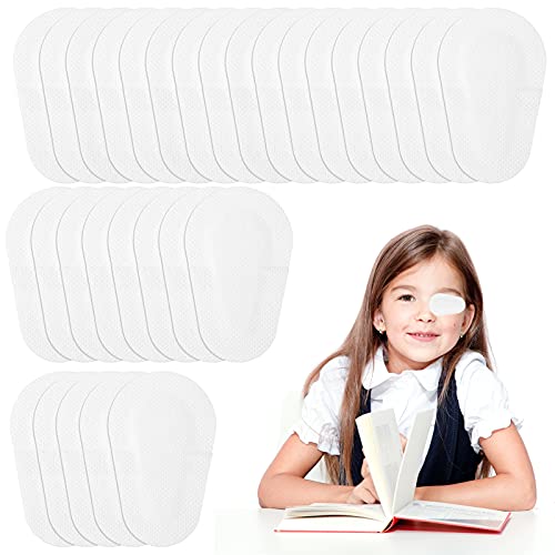 30 Pieces Adhesive Kids Eye Patches Sticky Eye Patches Eye Patches for Kids Adhesive Eye Patches, Breathable Material and Light Blocking Design for Babies, Kids and Adults, One Size Fits All